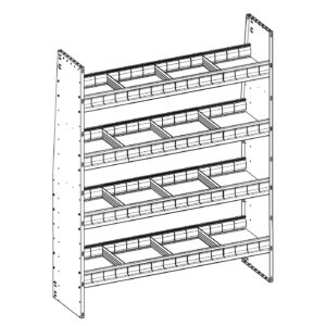 Aluminum Adjustable 4 Shelf Unit - 48" W x 60" H x 13" D