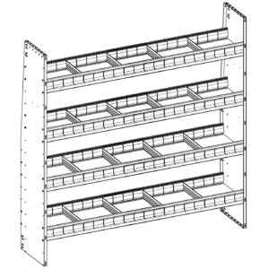 Aluminum Adjustable 4 Shelf Unit - 60" W x 60" H x 13" D