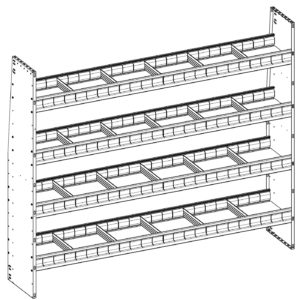 Aluminum Adjustable 4 Shelf Unit - 72" W x 60" H x 13" D