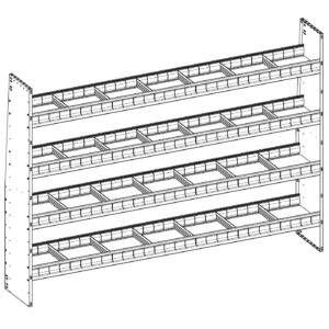 Aluminum Adjustable 4 Shelf Unit - 84" W x 60" H x 13" D