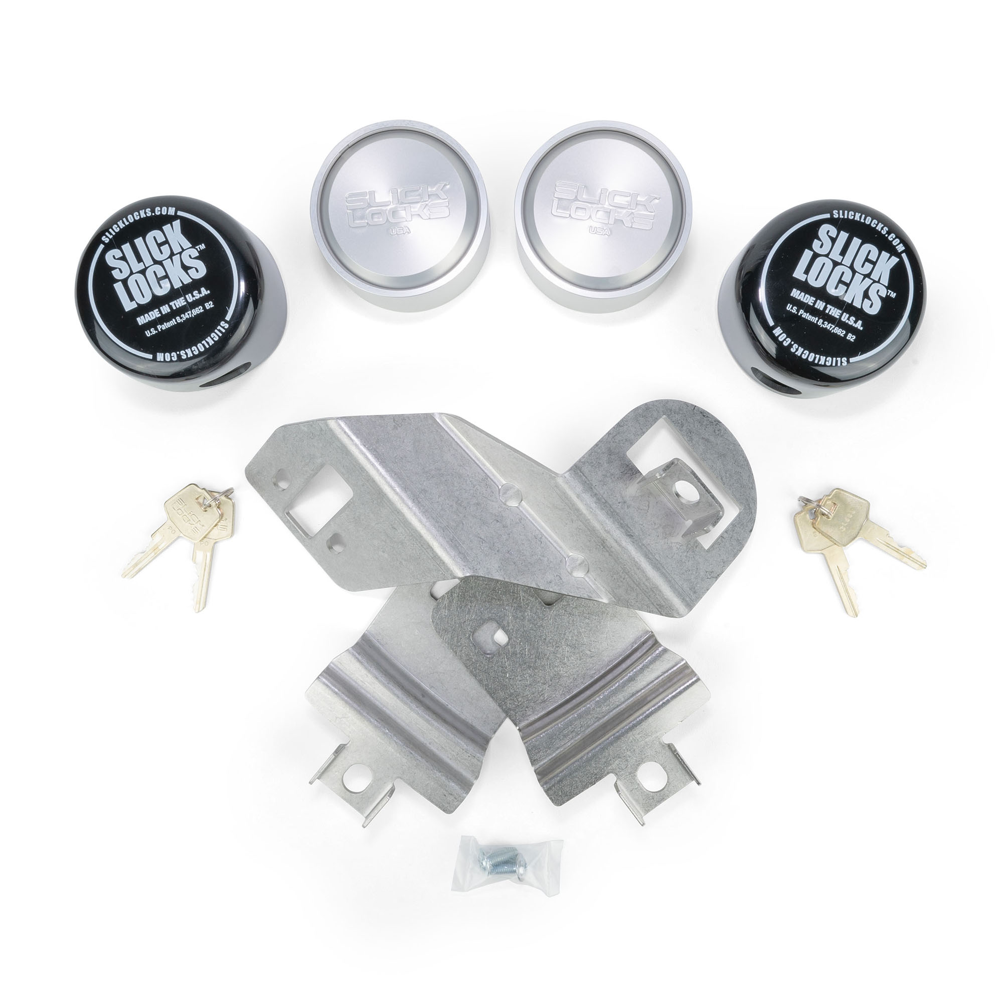 Slick Locks puck lock with blade bracket, among the best work van door locks for drill-free, tamper-proof security.