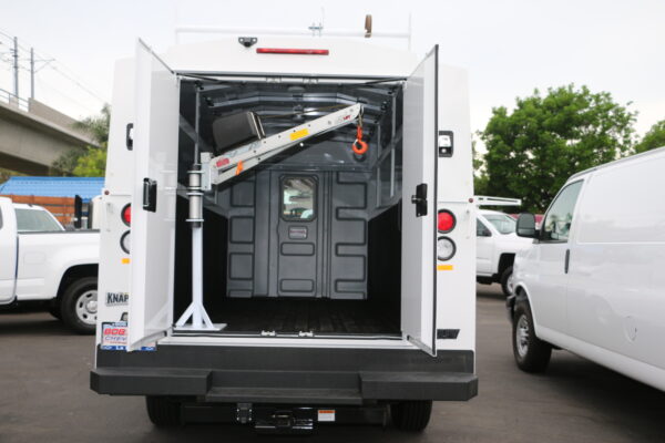 SpitzLift Service Body Crane - Enclosed Service Body - High Roof - Rear Door - 650 lbs. Capacity