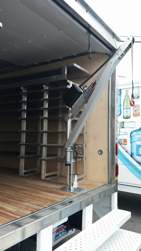 SpitzLift Service Body Crane - Enclosed Service Body - High Roof - Rear Door - 900 lbs. Capacity