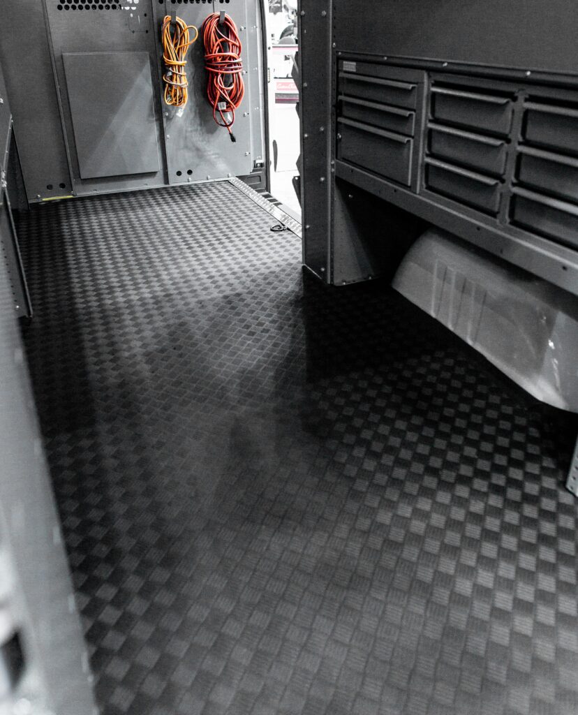 Automat Bar Rubber Floor Mat With Aluminum Sill Set For Ford Econoline Vans Upfit Supply