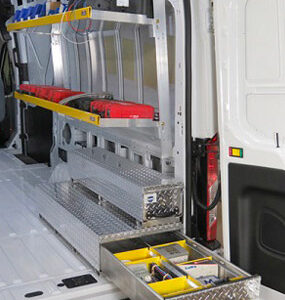 Aluminum Folding Shelves for RAM ProMaster Cargo Vans