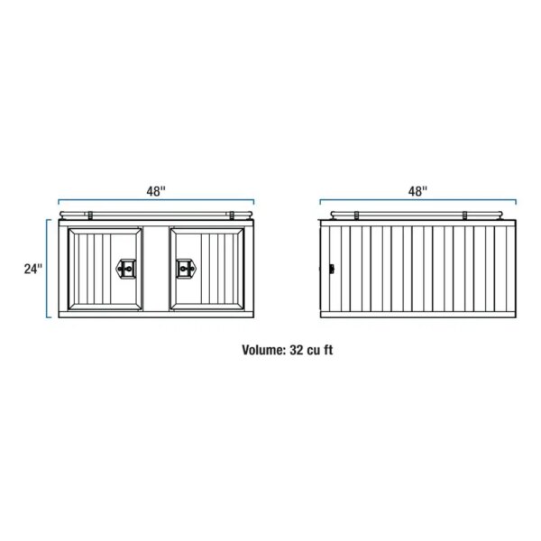 UWS Bright Aluminum 48" X 48" Double-Door Dog Box With Divider - Image 2