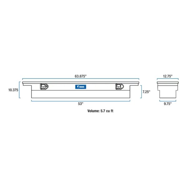 UWS Crossover Tool Box - 63-in - Low Profile Lid - Slim Line - Image 2
