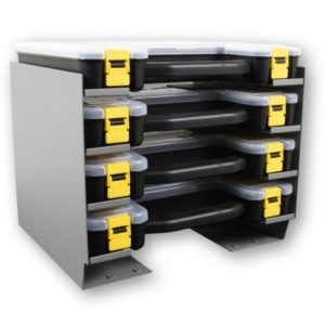 Kargo Case Shelf Cabinet With 4 Small Kargo Cases